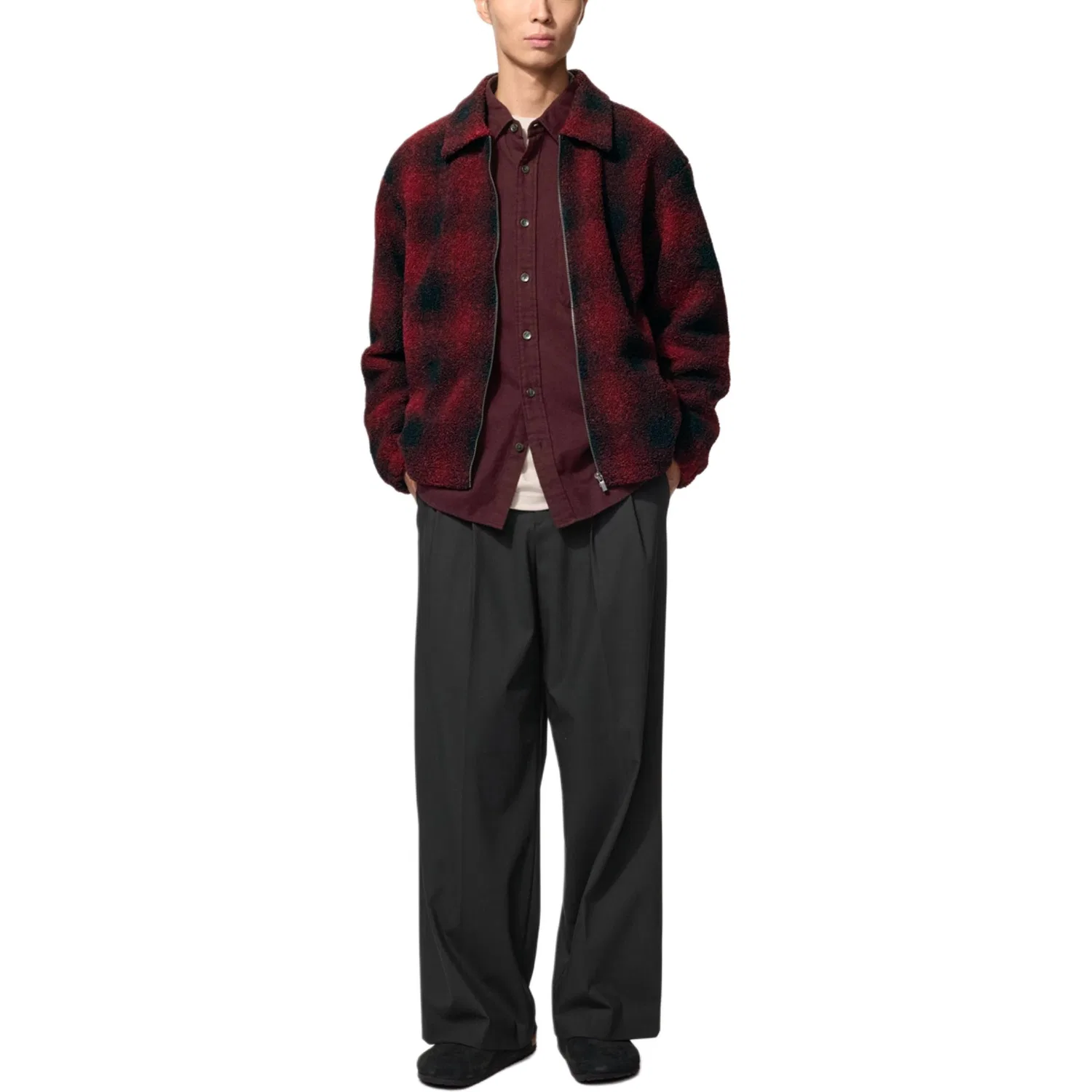 Мужская вельветовая куртка с лацканами, 16 Red, UNIQLO — фото 4