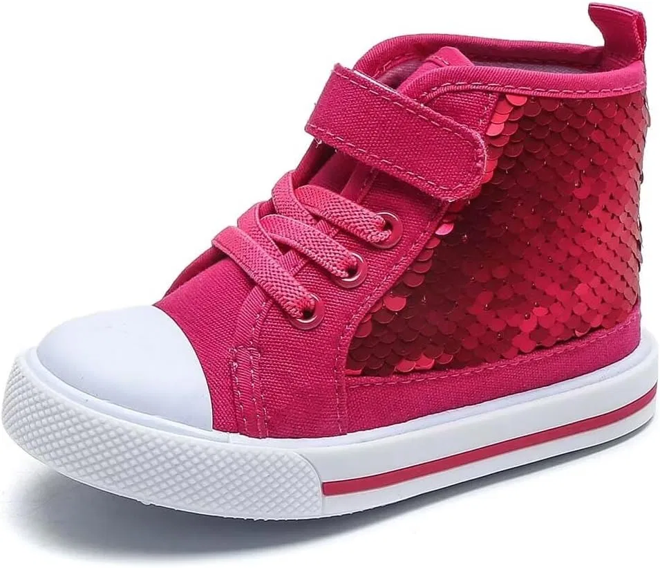 Детские кеды с блестками Classic Sequins Canvas Sneaker JOEupin, Rose