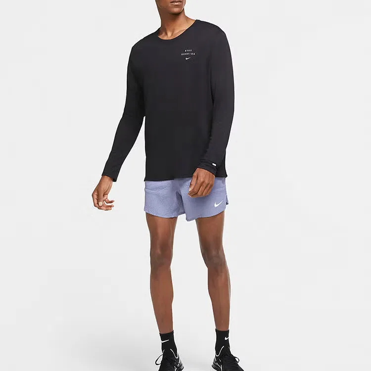Лонгслив с длинным рукавом Miler Run Reflective Nike, черный — фото 2