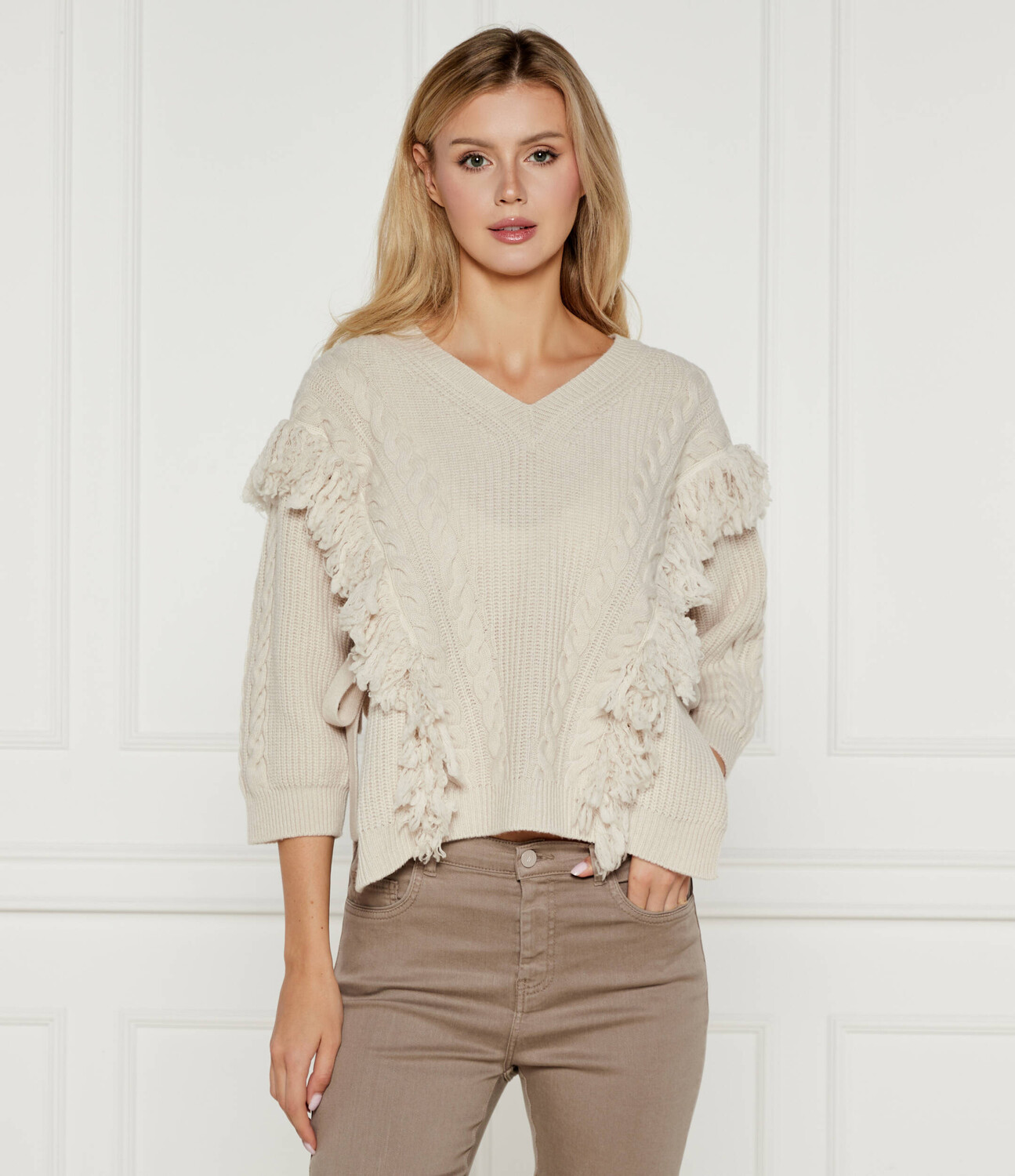 

Свитер из шерсти Marella SPORT Norois Regular Fit, бежевый