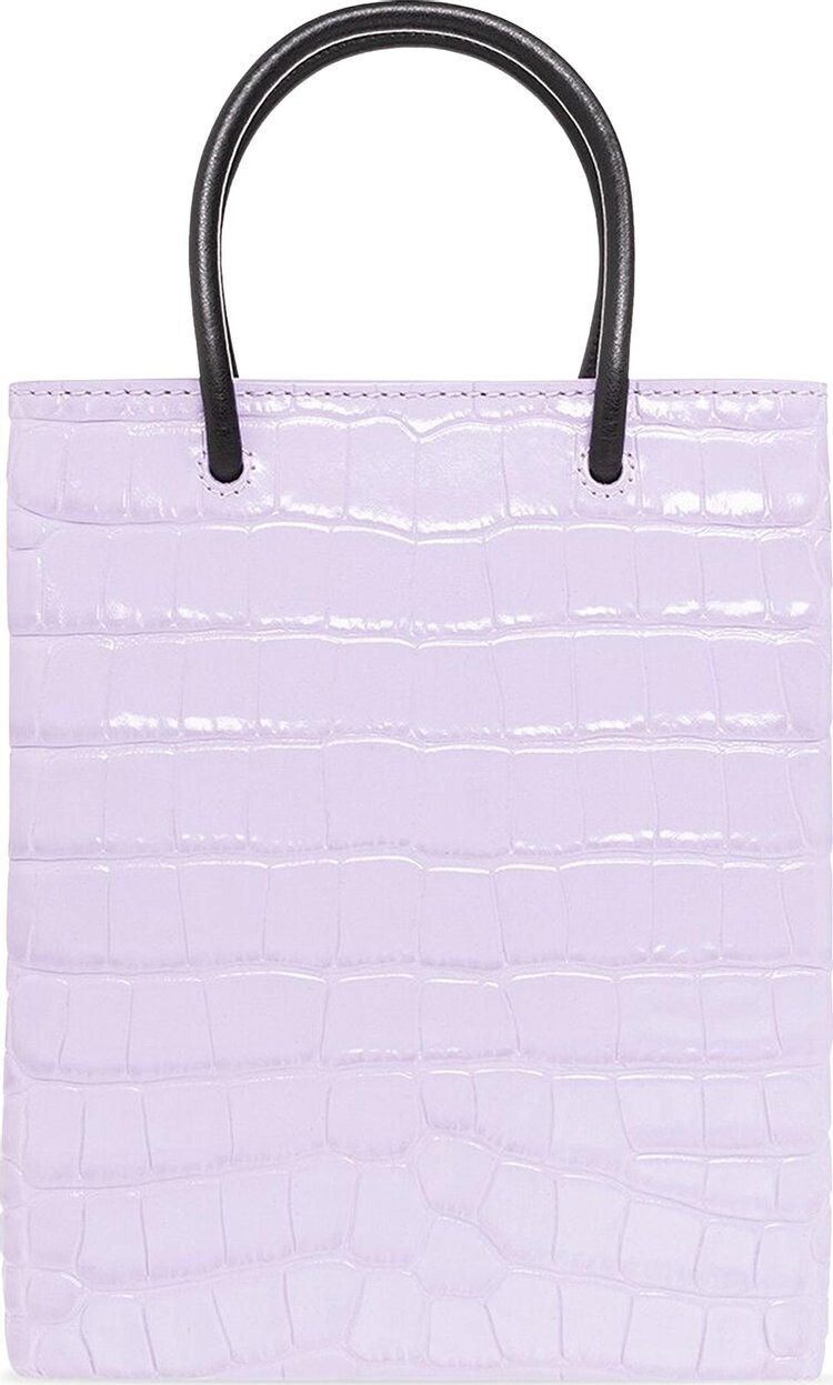 Сумка Balenciaga Shopping Phone Shoulder Bag Lilac/White, фиолетовый — фото 2