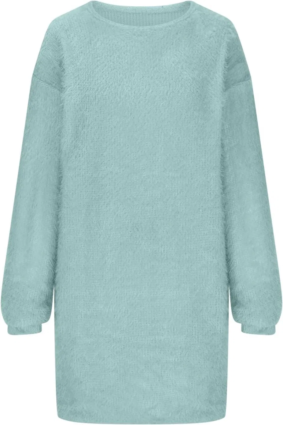 Женское свободное платье-свитер оверсайз, Light Blue — фото 3