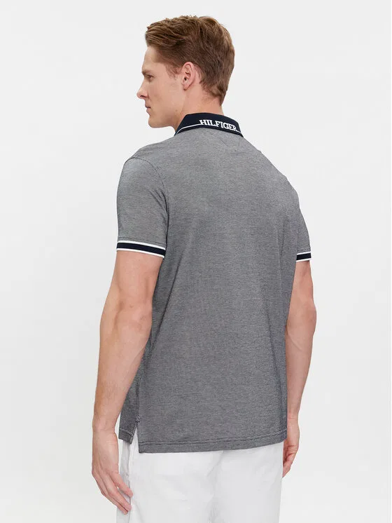 Поло regular fit Monotype Oxford Collar Reg Polo Tommy Hilfiger, серый — фото 3