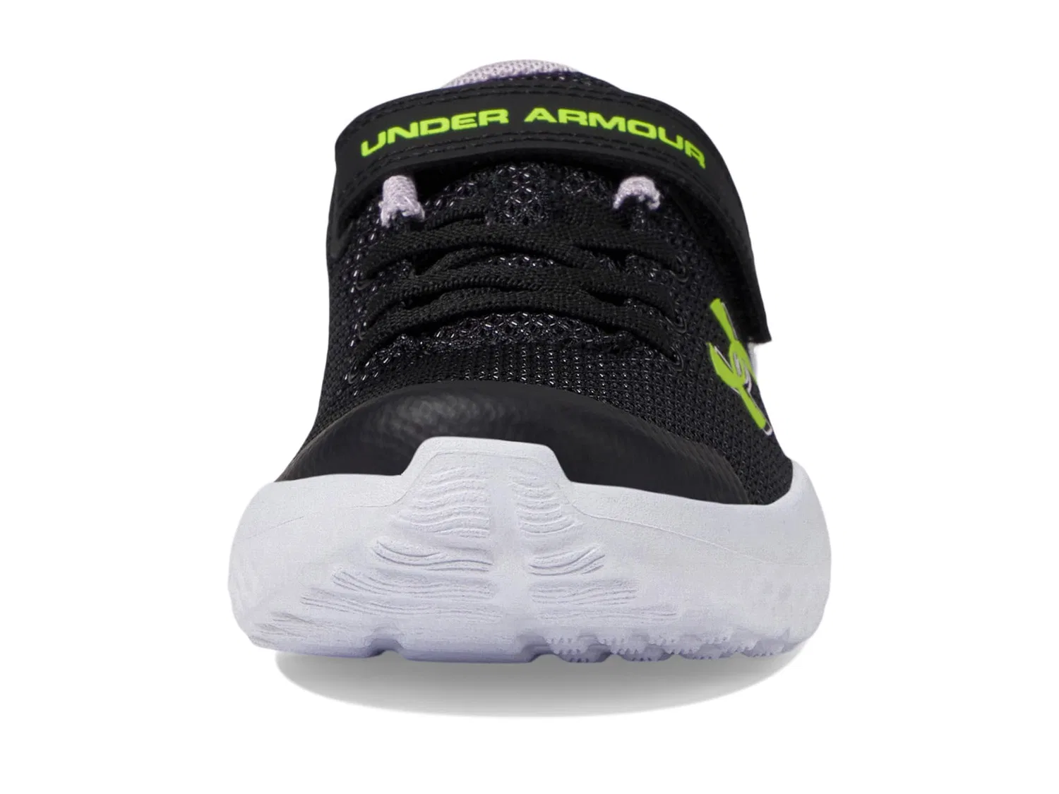 Детские кроссовки для девочек с сетчатым верхом Ua Gps Surge 4 Ac Under Armour, Black Purple Ace High Vis Yellow — фото 4