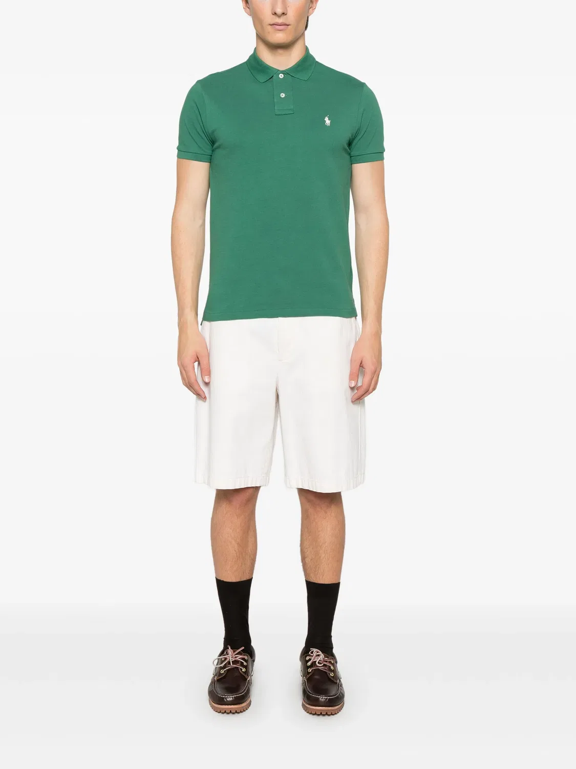Polo Ralph Lauren Поло из 100% хлопка зеленого цвета — фото 2