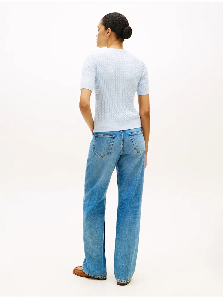 Свитер мини кейбл круговой воротник TOMMY HILFIGER, Blue — фото 3