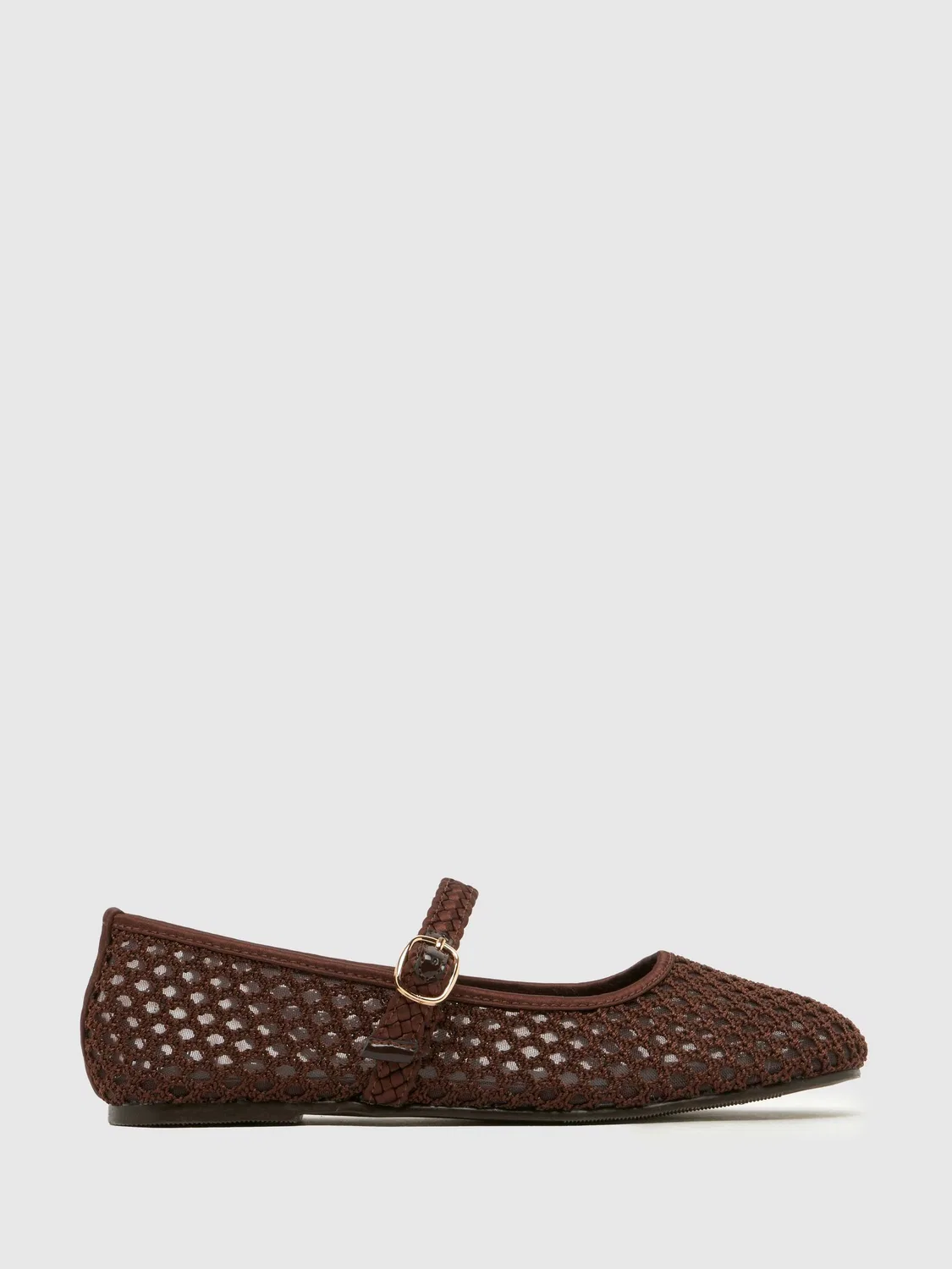 Балетки плетеные Schuh Loveable, коричневый