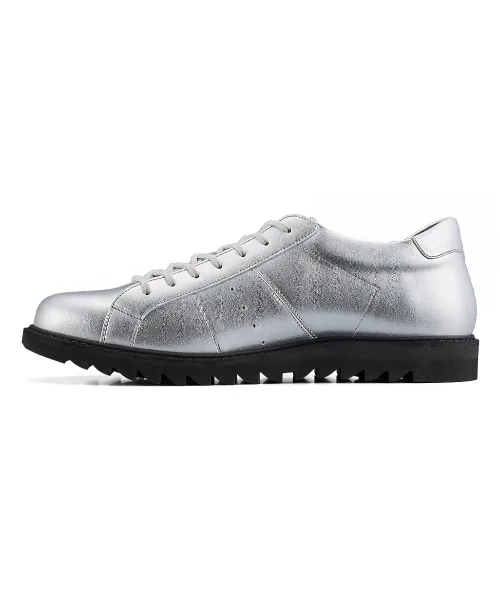 Классические кожаные кроссовки COURT-T THE ONITSUKA серебристые — фото 4