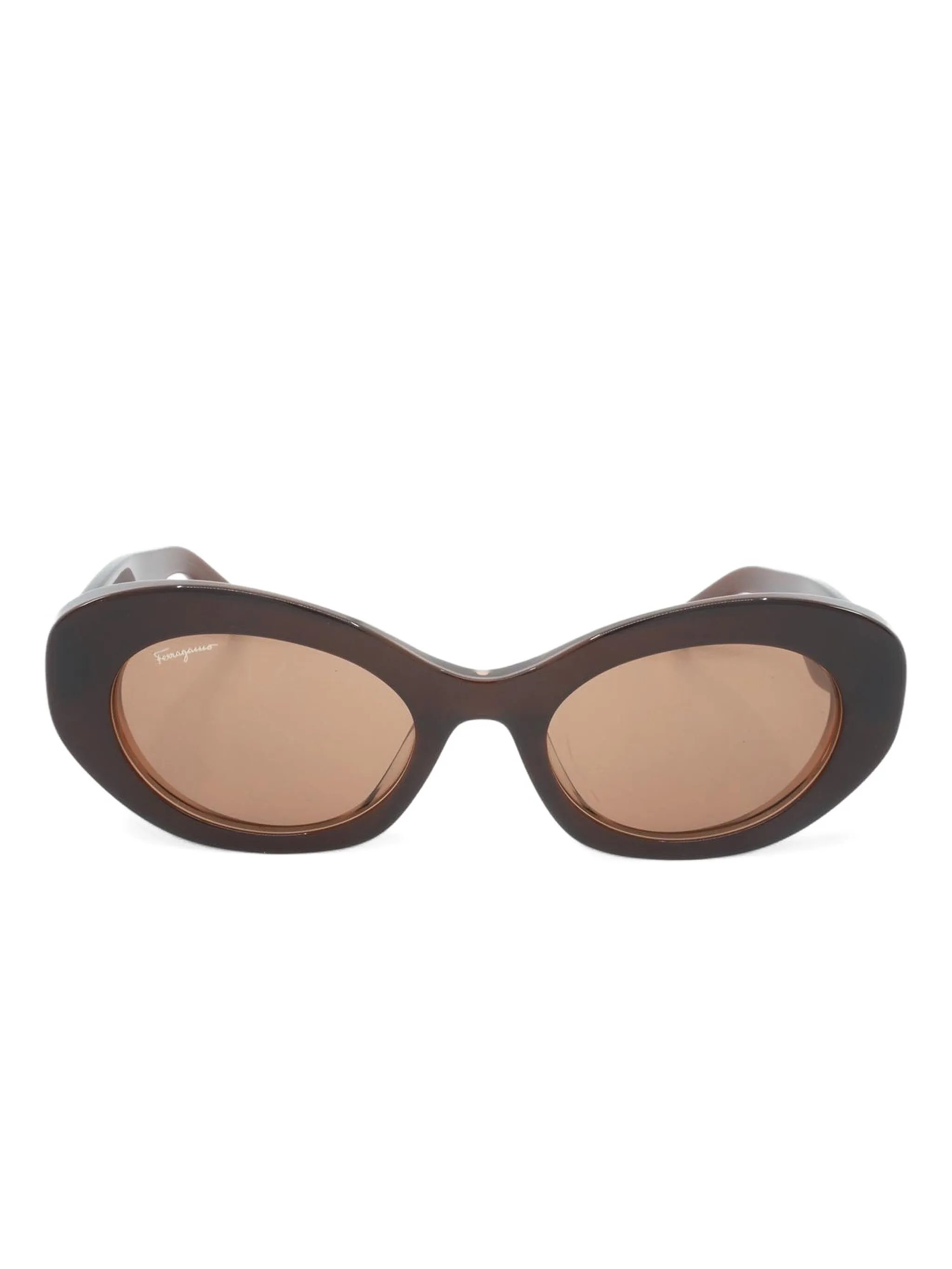 

Солнцезащитные очки в овальной оправе Ferragamo Eyewear, красный