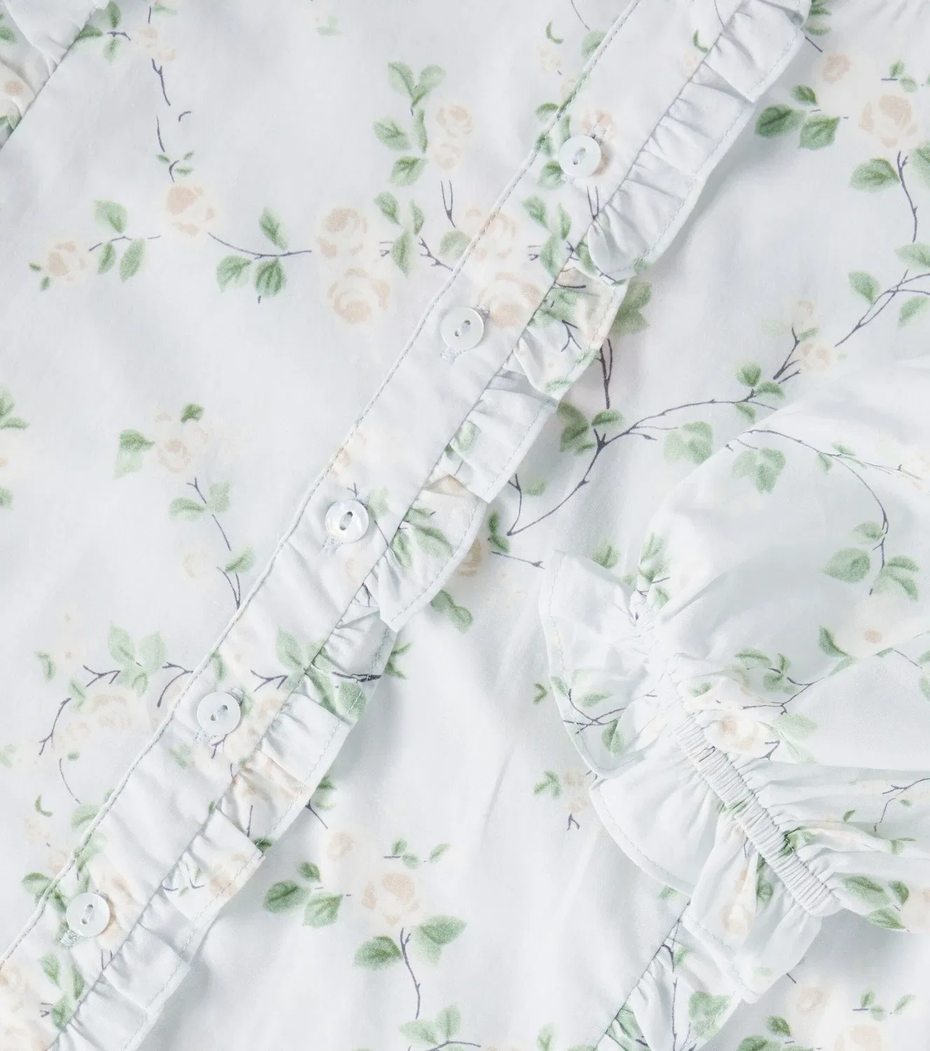 Блузка хлопковая с принтом Cream Bud Petite Amalie, белый — фото 3