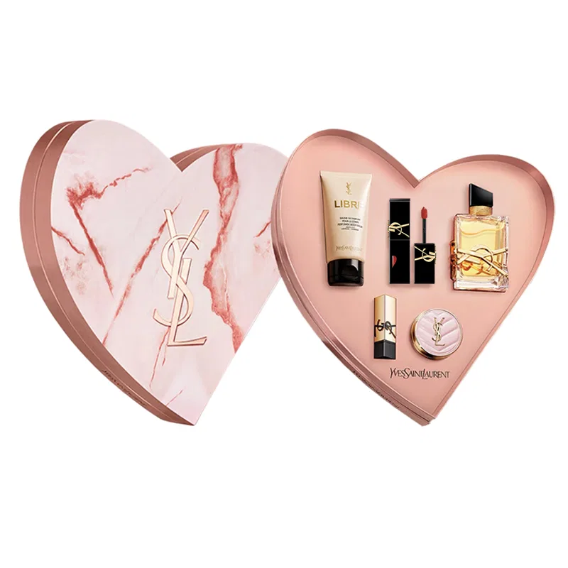 Женский парфюмерный набор Water Of Freedom, 5 предметов, Yves Saint Laurent, Pink Gold Stone Box