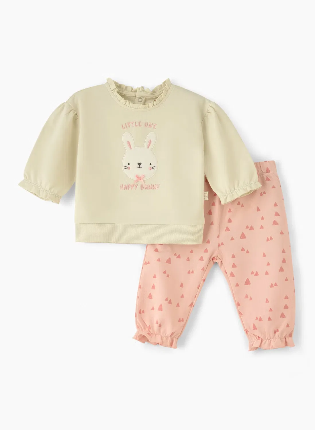 Elegant Kids Комплект для новорожденных из хлопка с принтом, розовый — фото 2