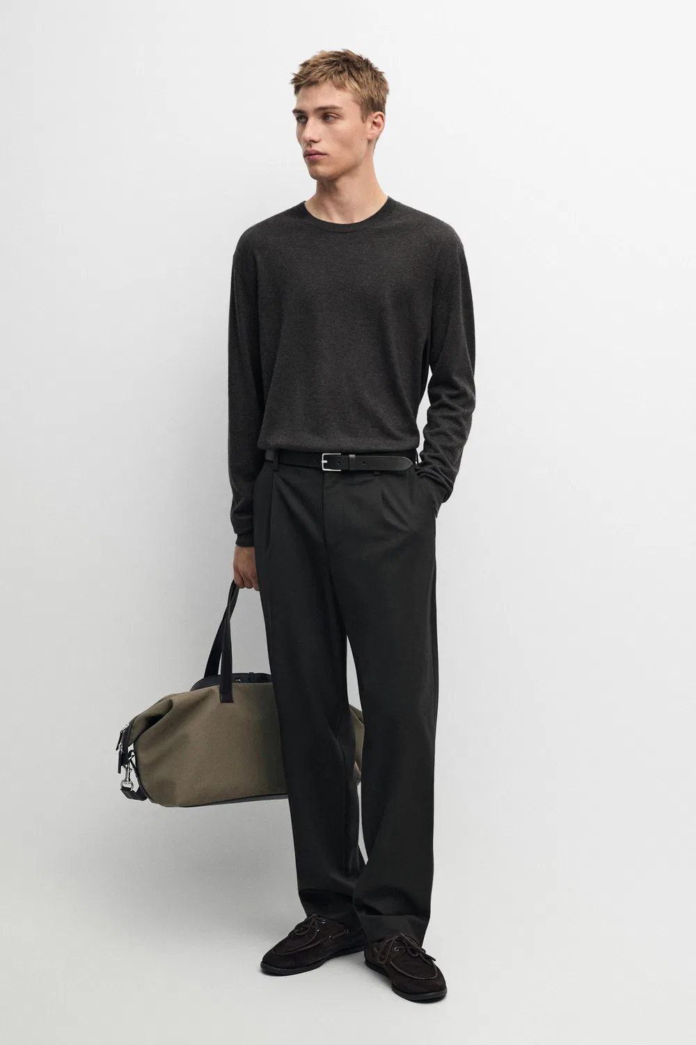Брюки Massimo Dutti, приталенный силуэт, черный — фото 2