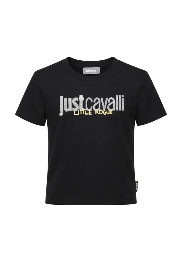 Футболка со стразами - футболка с принтом Just Cavalli, черный