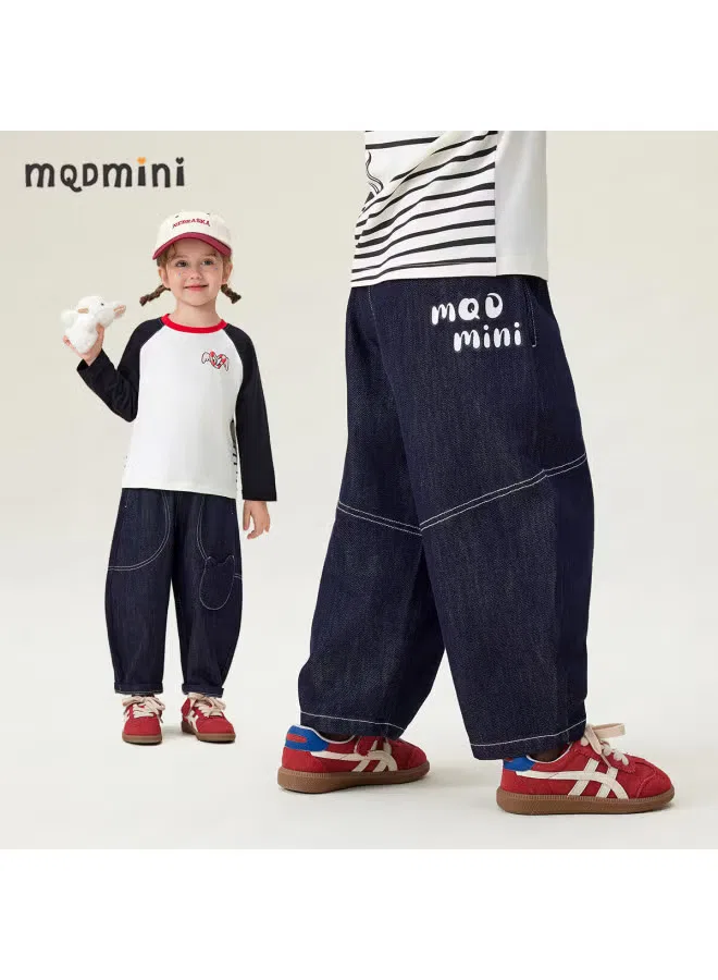 Джинсы-бойфренды свободные для девочки Mqdmini