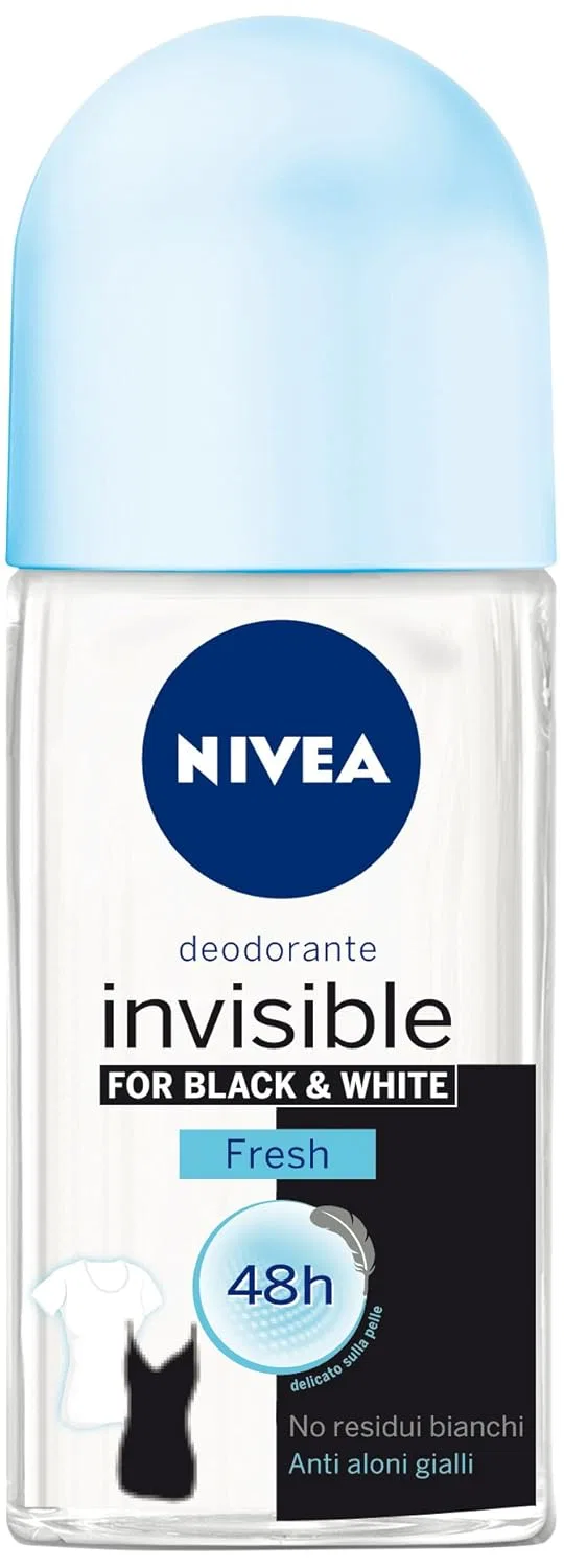 Дезодорант роликовый Invisible Black & White Fresh, NIVEA, 50 мл