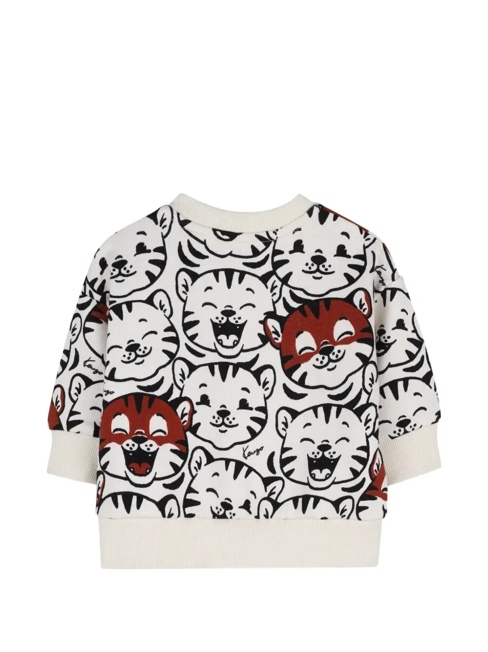 Свитер с тигровым принтом Kenzo Kids, белый — фото 2