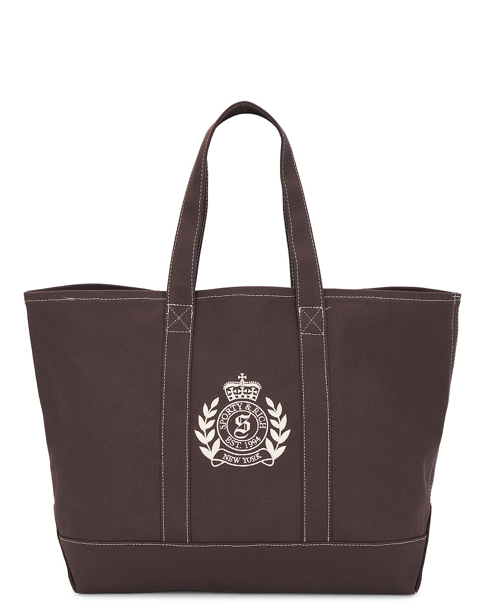 

Большая сумка с гербом NY Sporty & Rich, цвет Chocolate & Cream