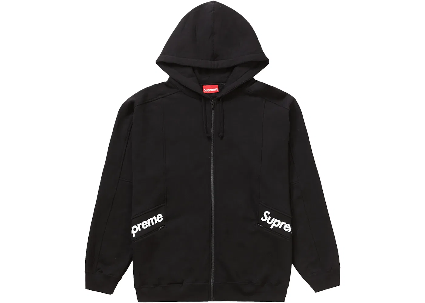 Мужская худи на молнии Supreme Zip Up Hooded Sweatshirt, Black