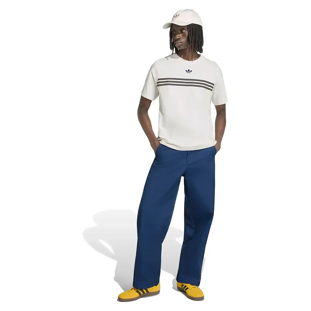 Мужская футболка с принтом Chest Stripes Adidas Originals, White — фото 4