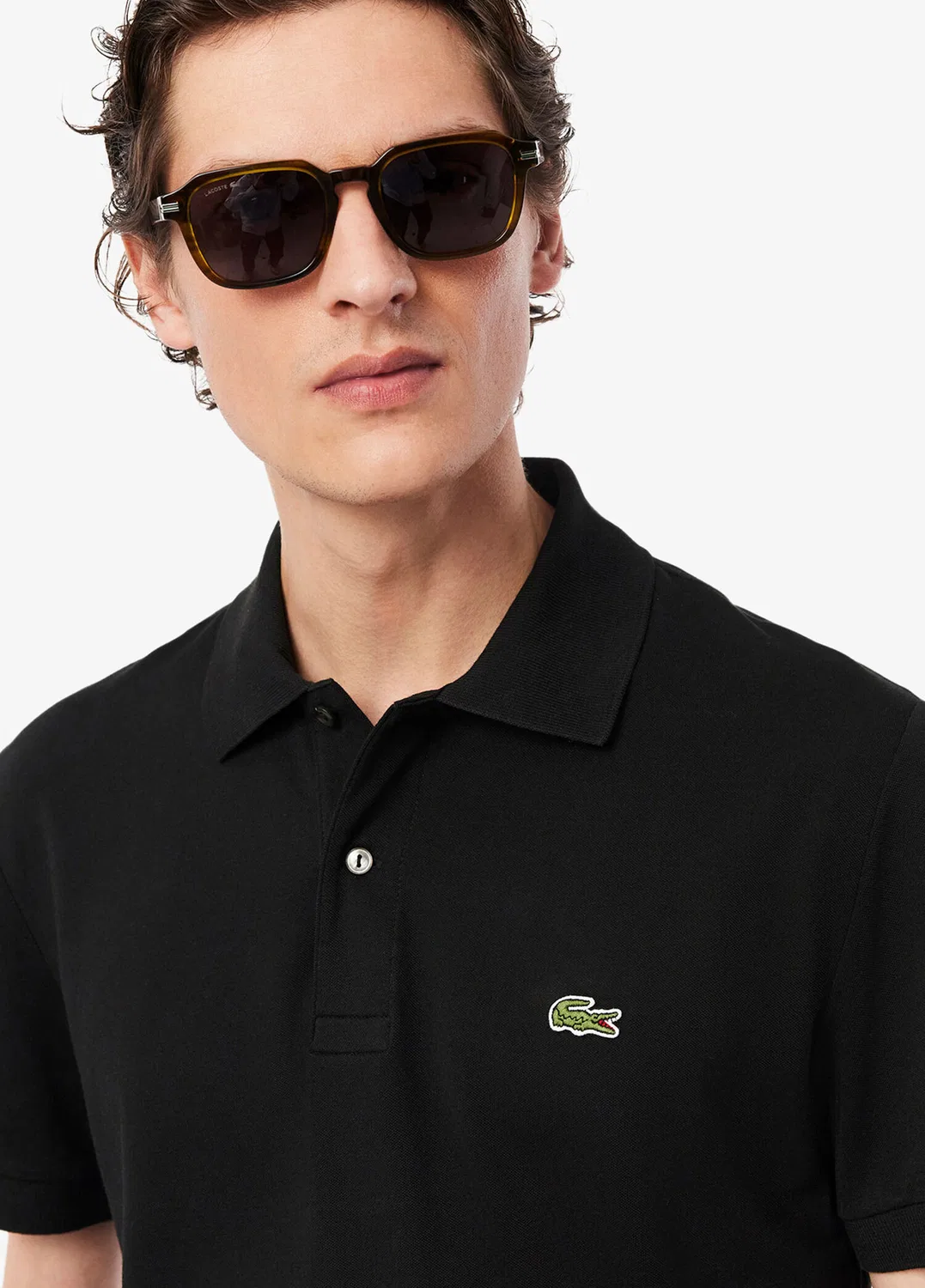 Поло Lacoste L.12.12 Classic Fit, черный — фото 2
