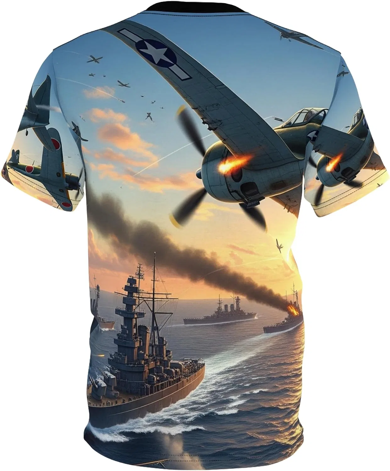 Футболка унисекс с принтом Battle of Midway, Black — фото 3