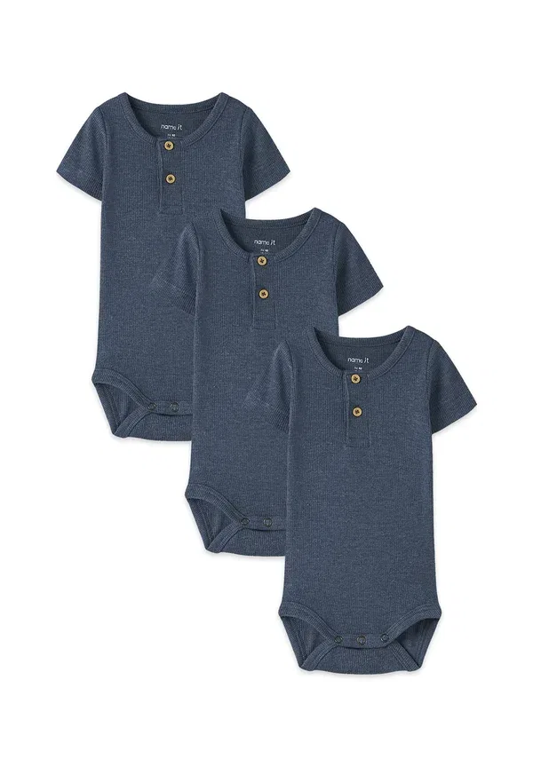 Боди 3 предмета хенли с коротким рукавом Name It, blau, синий