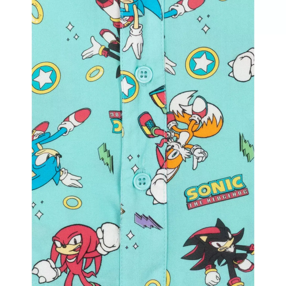 Детская рубашка с коротким рукавом с принтом Sonic the Hedgehog Sega, Aqua Blue — фото 3