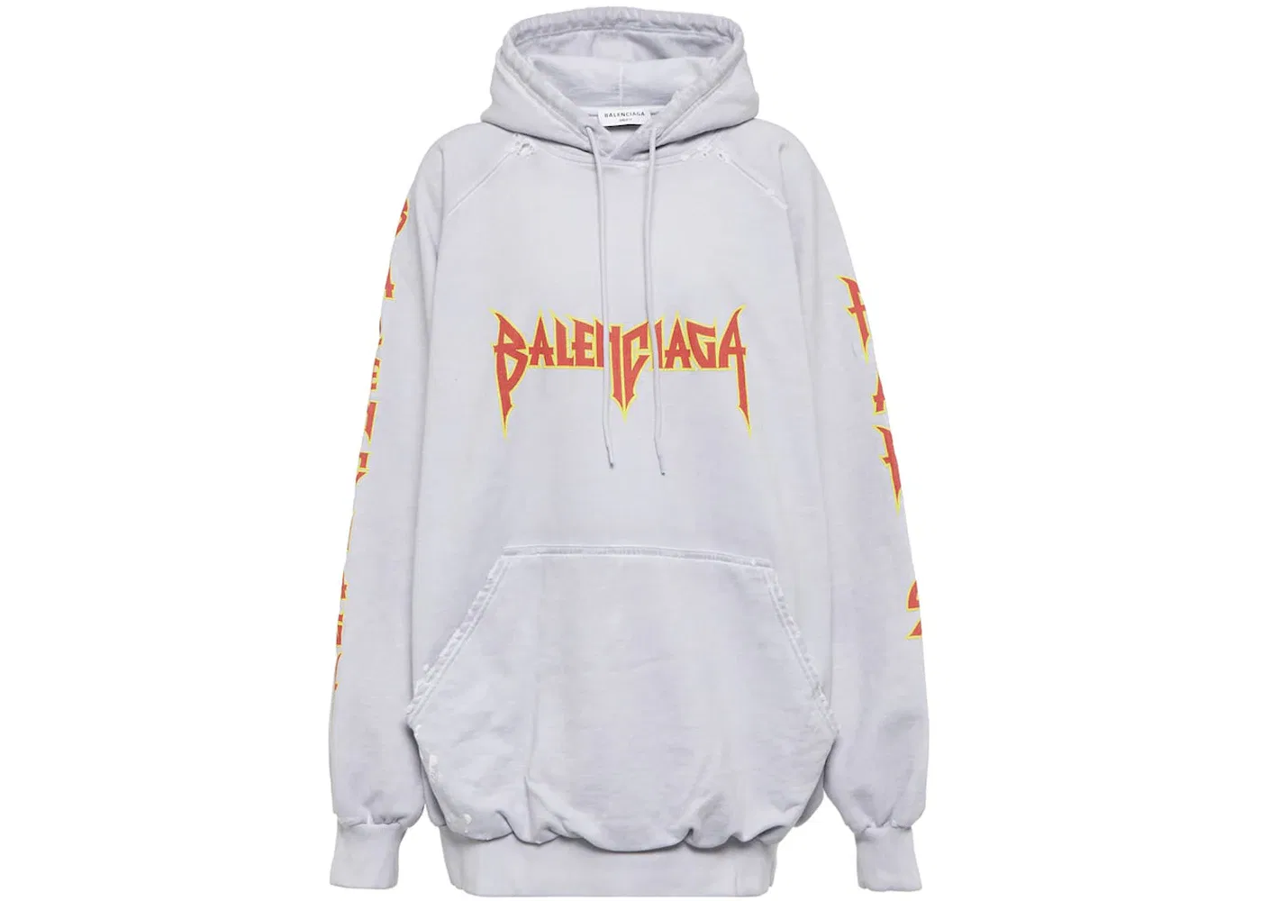 Женский оверсайз-худи с металлическим эффектом Balenciaga, White/Multi