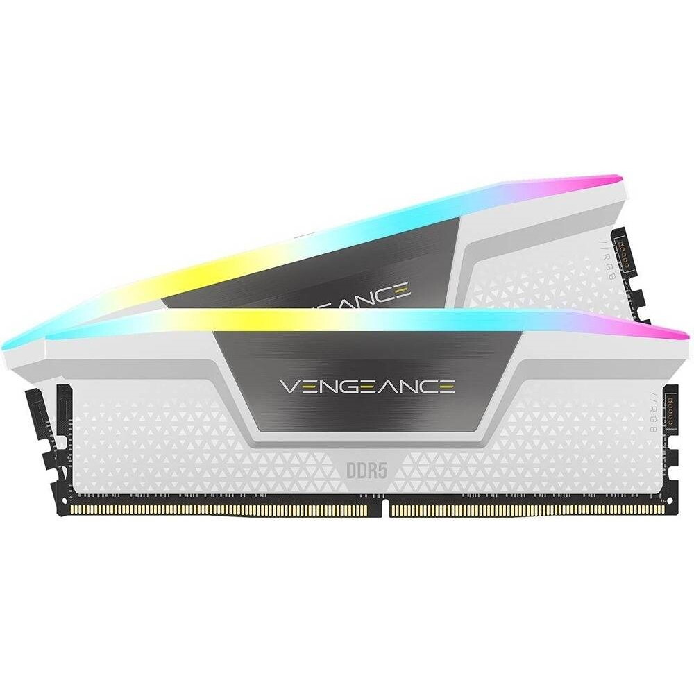 

Оперативная память Corsair Vengeance RGB, 32 Гб DDR5 (2x16 Гб), 6000 МГц, CL30, CMH32GX5M2B6000C30W, Белый