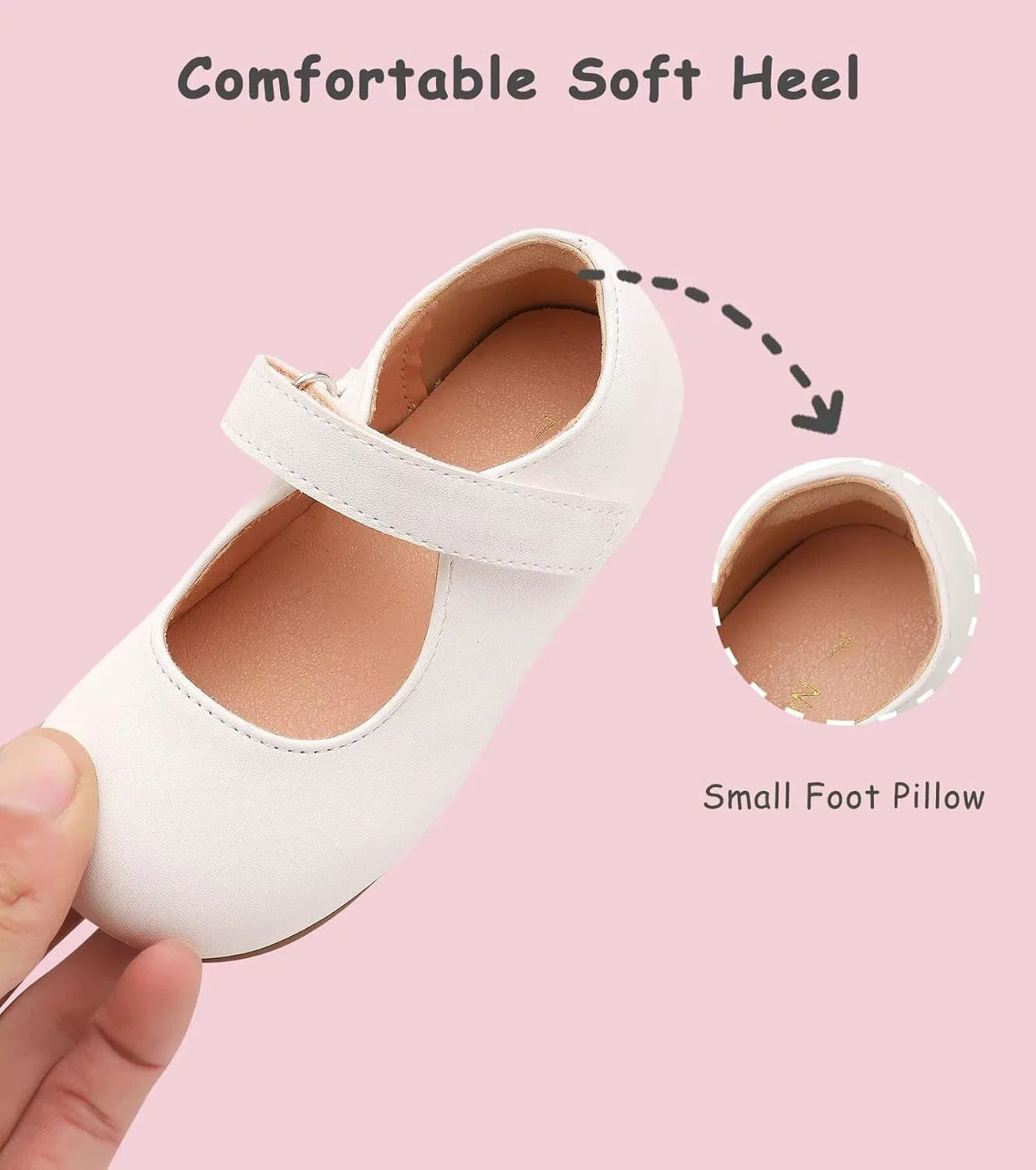 Детские туфли Мэри Джейн для девочек Flower Girl Dress Shoes Mary Janes Flat Nedaan, White — фото 4