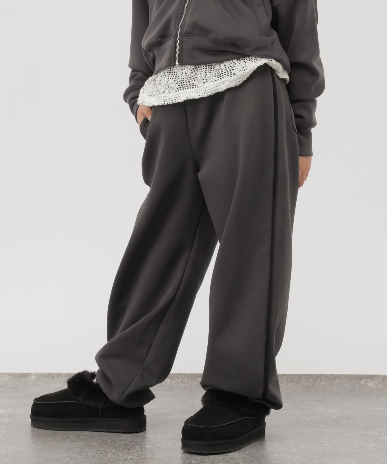 Детские брюки-панама с кружевом, модель 1051630 GLOBAL WORK, Charcoal Grey