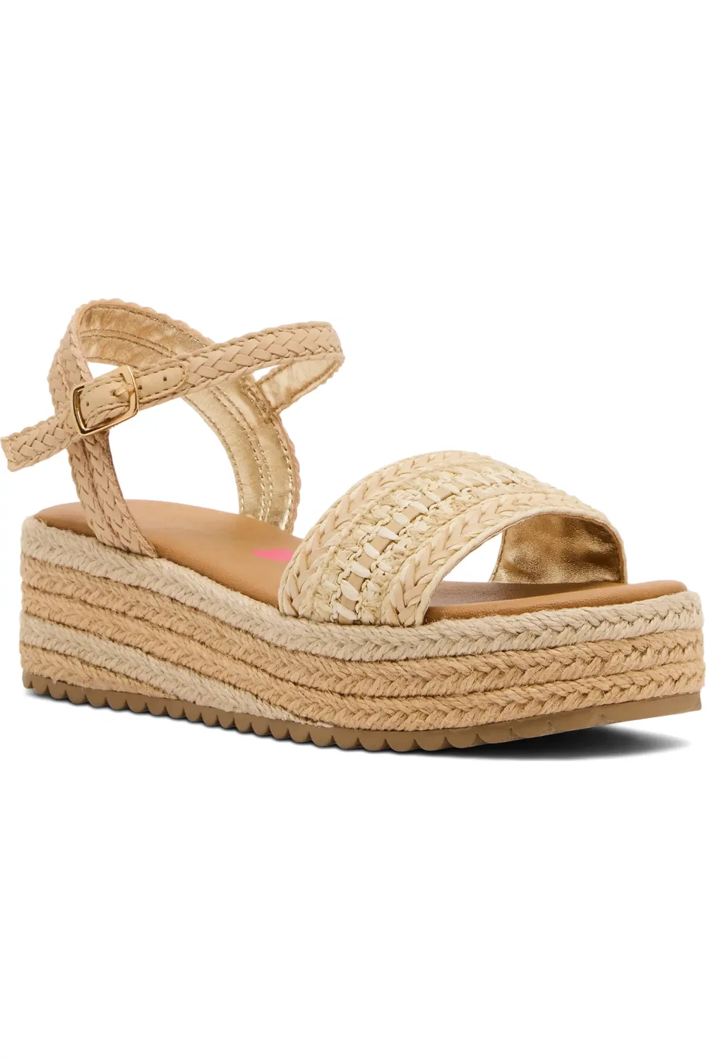 Детские сандалии эспадрильи на танкетке с ремешком Jkiko Steve Madden, Natural