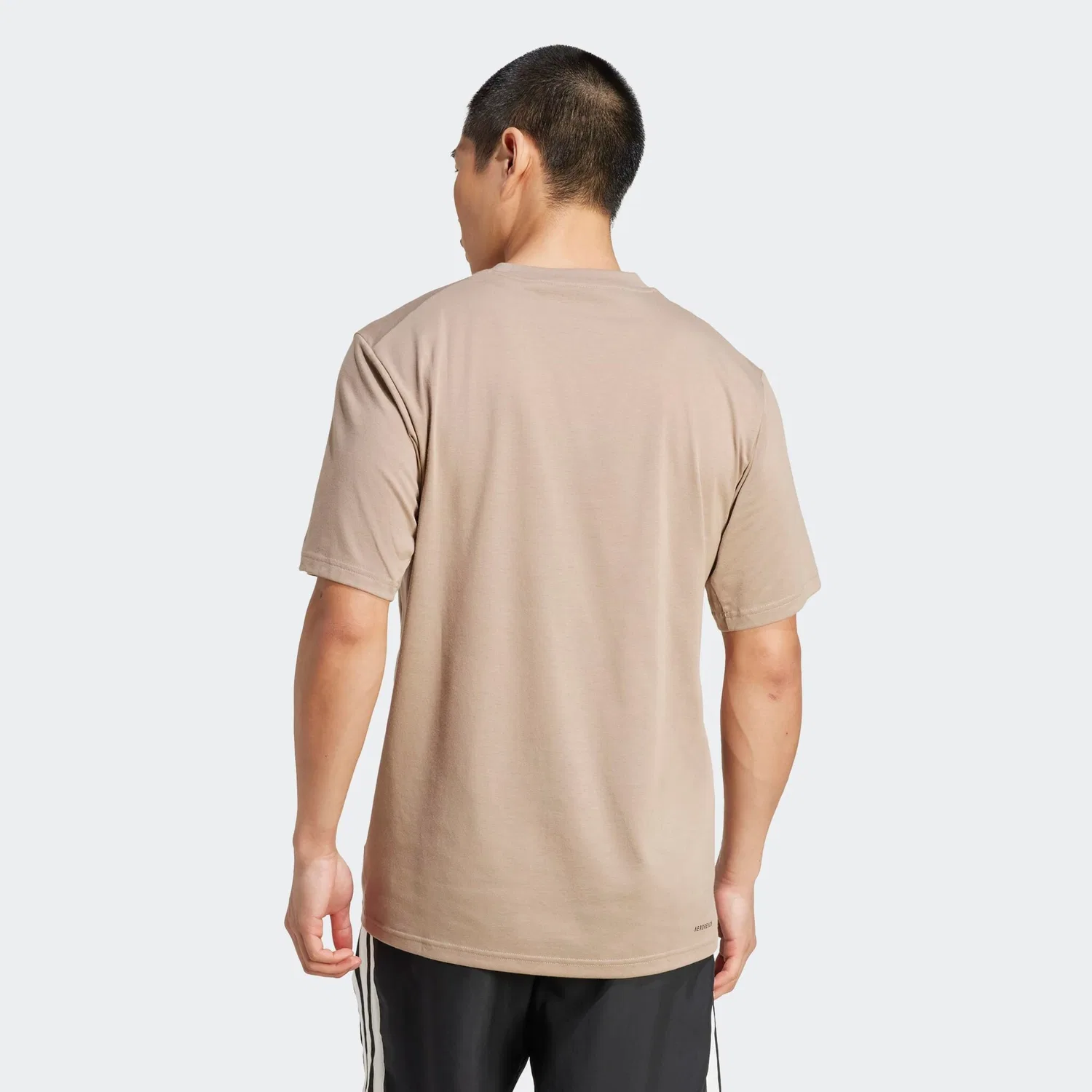 Мужская тренировочная футболка с AEROREADY Adidas Performance, Chalky Brown / Black — фото 2