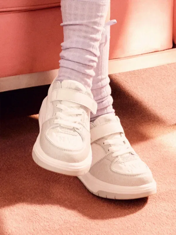 Кроссовки с монограммой, chunky liner emboss denim, Mlb Kids, светло-серый — фото 2