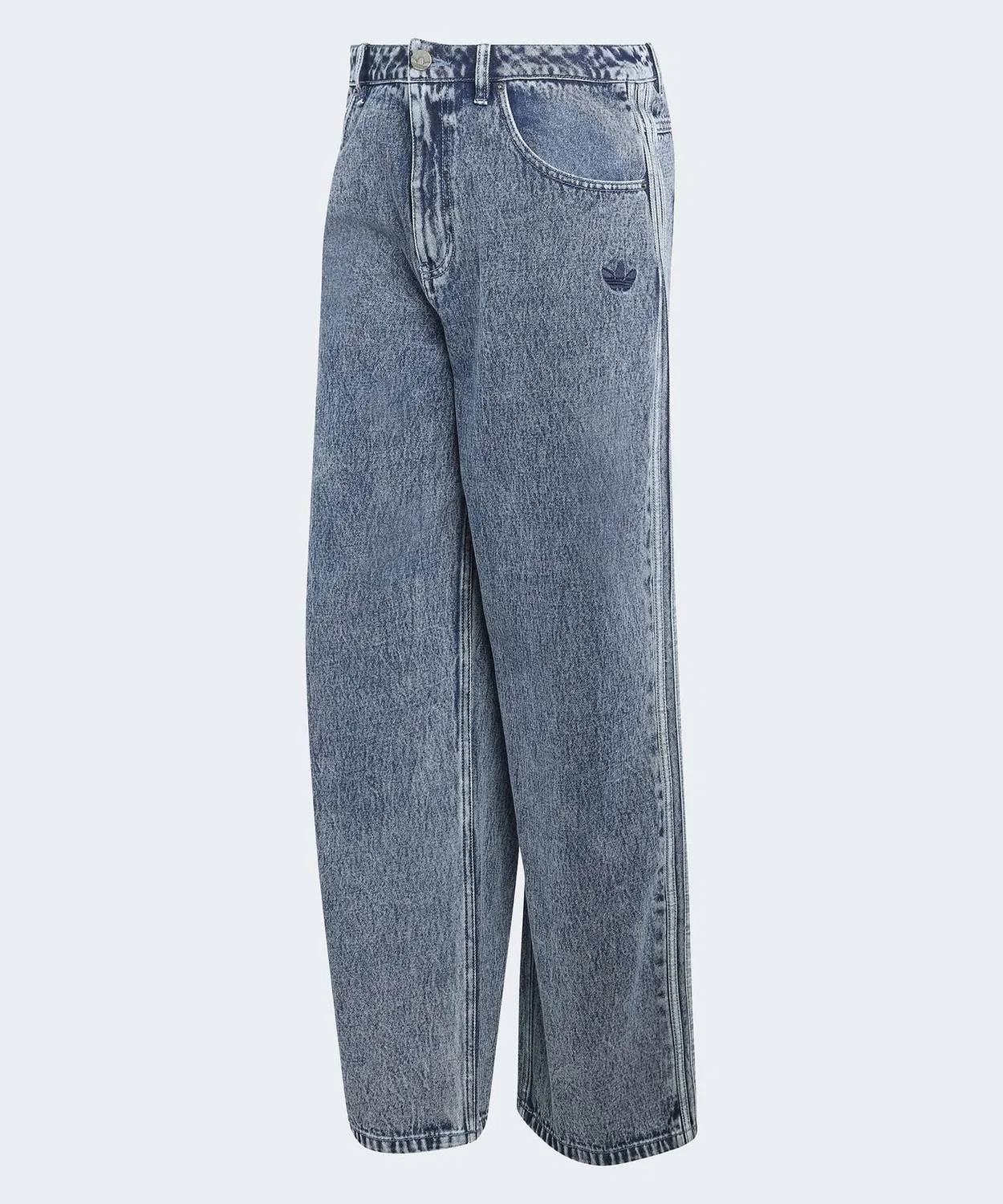Джинсы прямого кроя с боковой линией Adidas SST Denim Jeans Straight Leg, Синий — фото 2