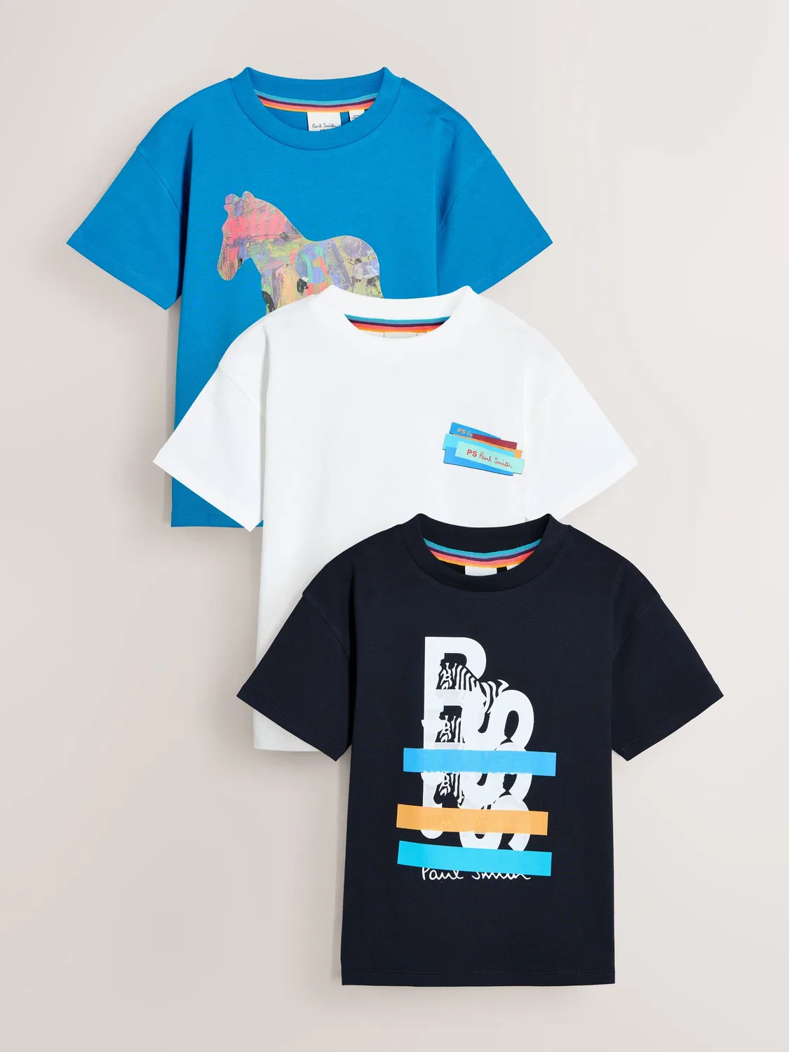 Футболки Paul Smith Junior, 3 шт., белый/черный/синий