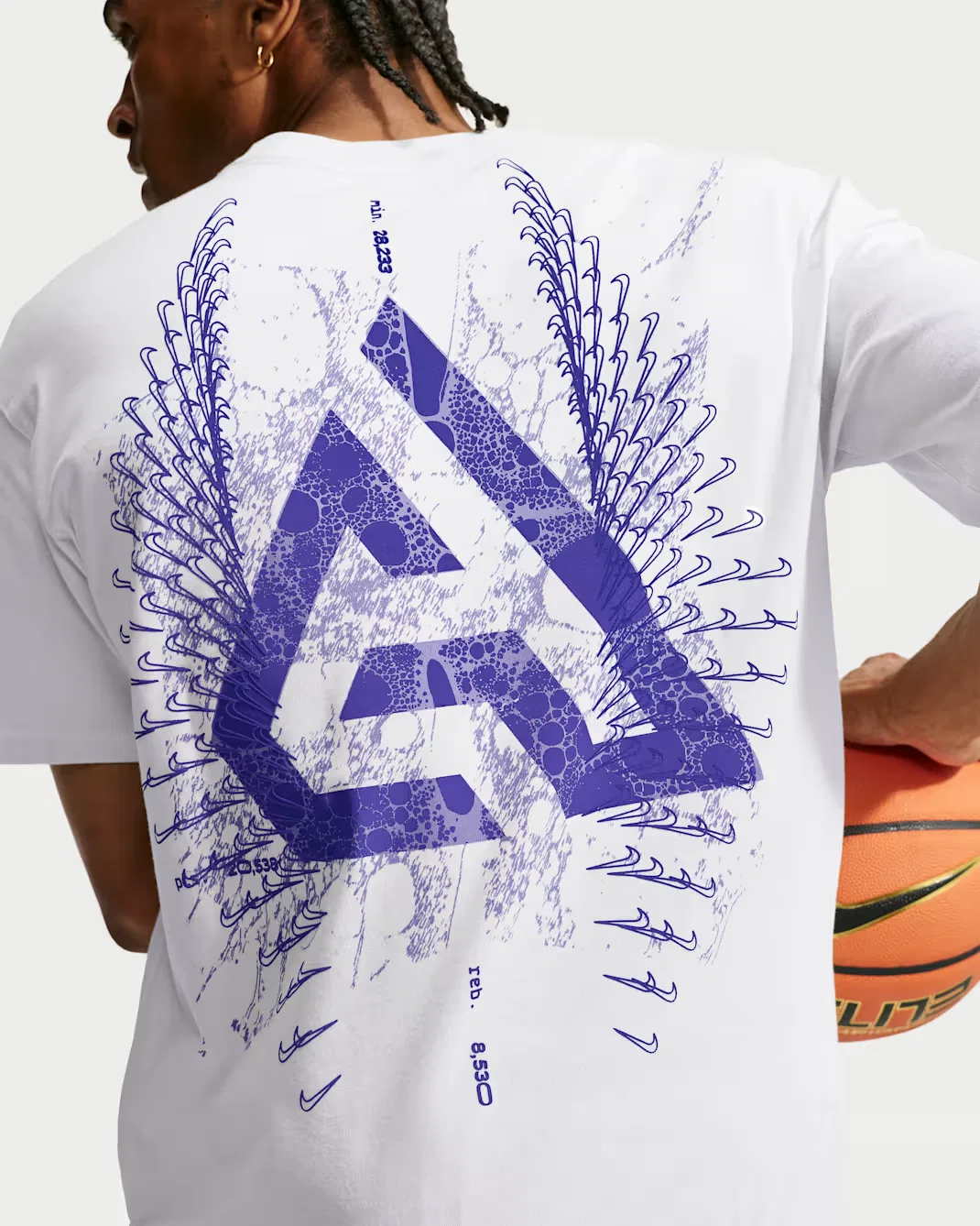 Мужская баскетбольная футболка Giannis Nike, Off White — фото 2