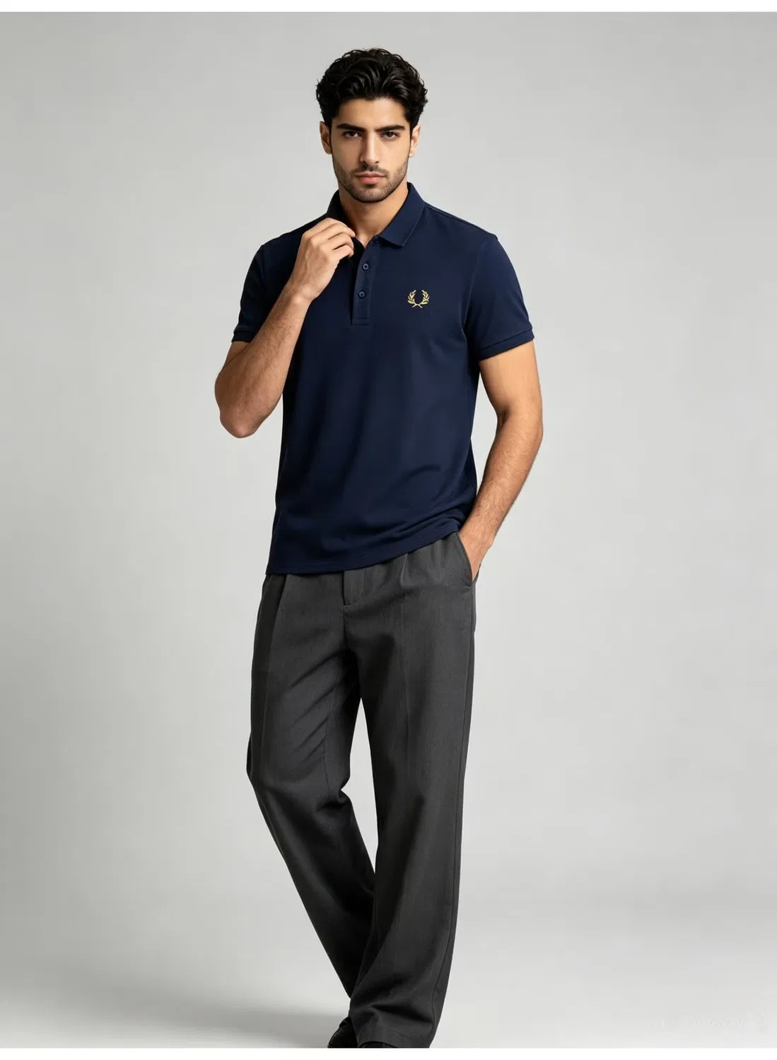 Поло с коротким рукавом, хлопковое, Fred Perry, синий