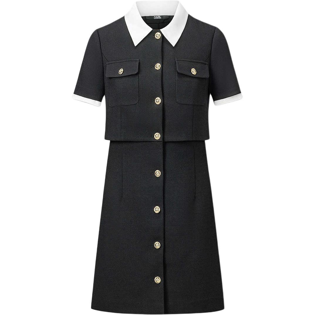 

Женское платье с коротким рукавом KARL LAGERFELD FW25 KARL LAGERFELD / Karl Lagerfeld Jeans, черный