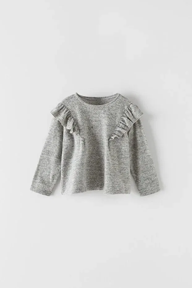Детская футболка для девочек с текстурой Zeyderkids, Gray