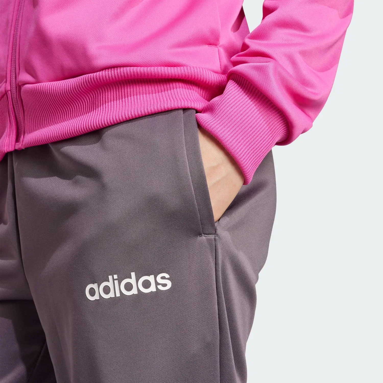 Мужской спортивный костюм из футера Essentials Linear Adidas, Rosa / Grau / Magentapink — фото 4