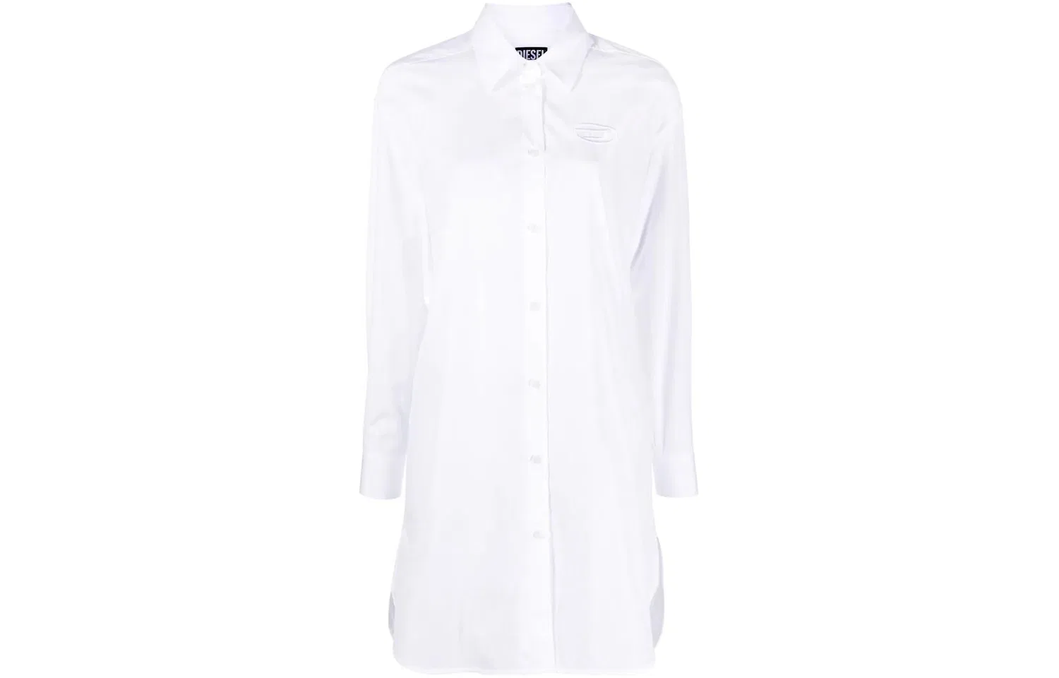 Платье с длинным рукавом, отложной воротник, DIESEL, White