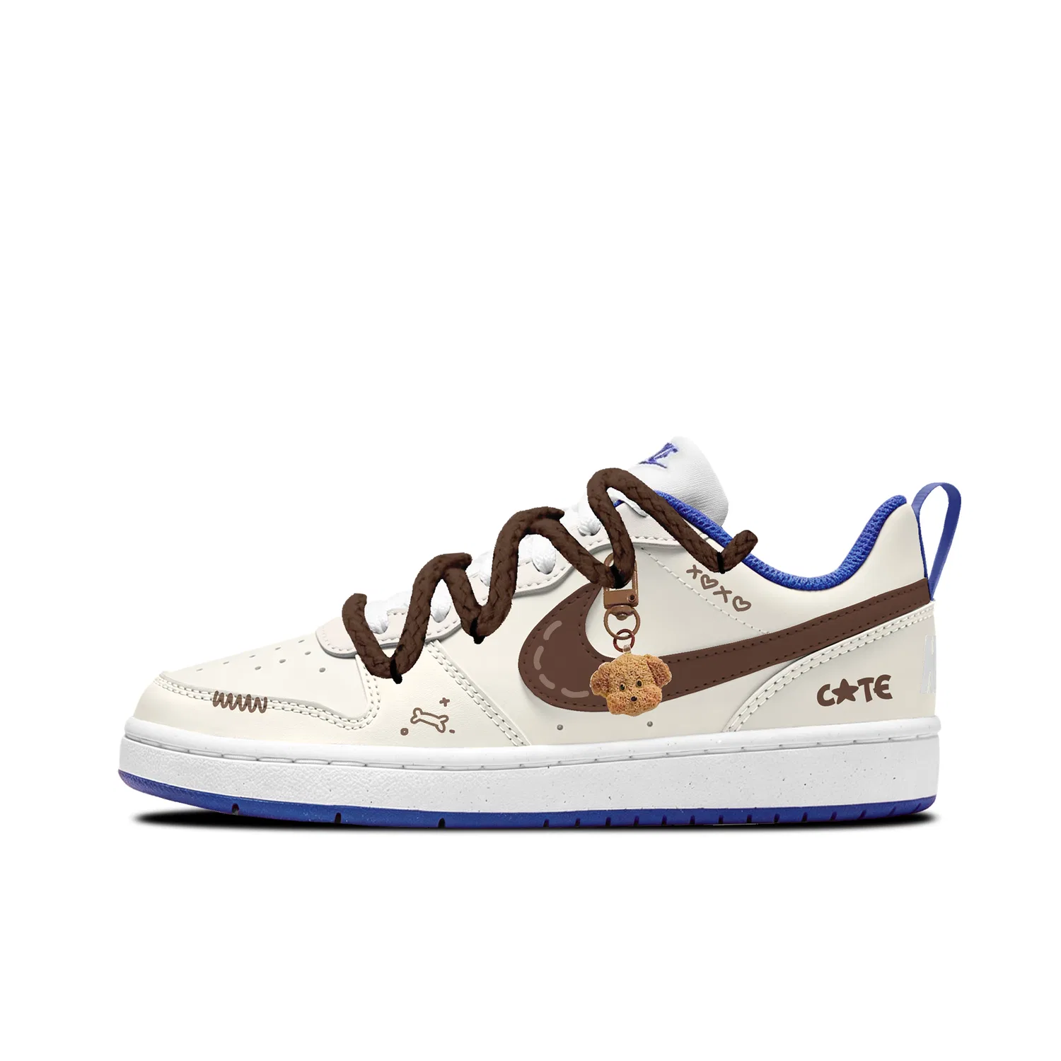 Детские кроссовки-скейтборд с принтом Nike Court Borough Low Recraft Brown — фото 3