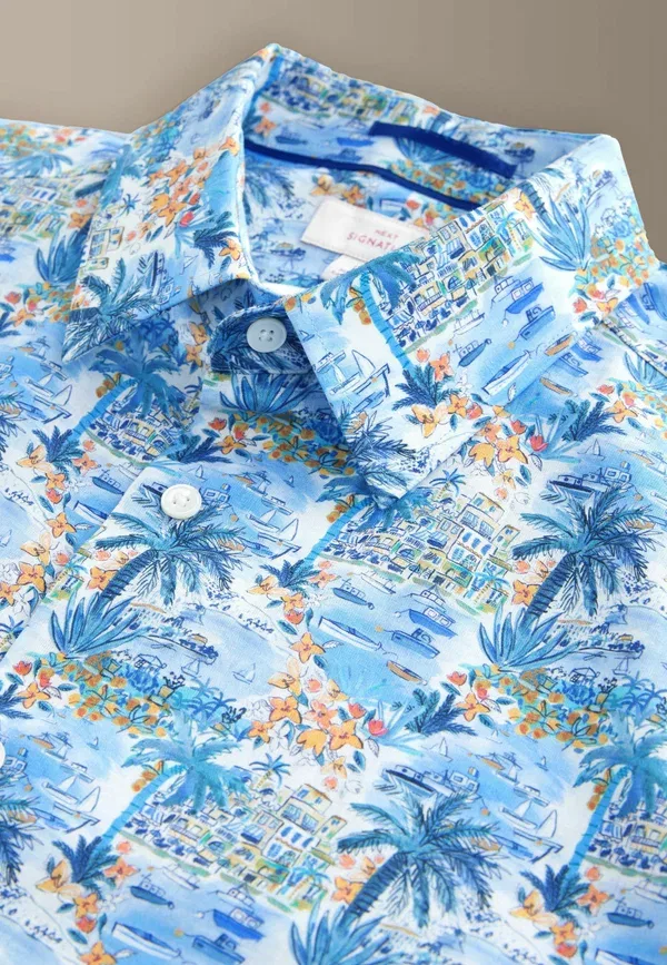 Рубашка с принтом Signature Liberty Short Sleeve Shirt Next Palm, голубой — фото 3