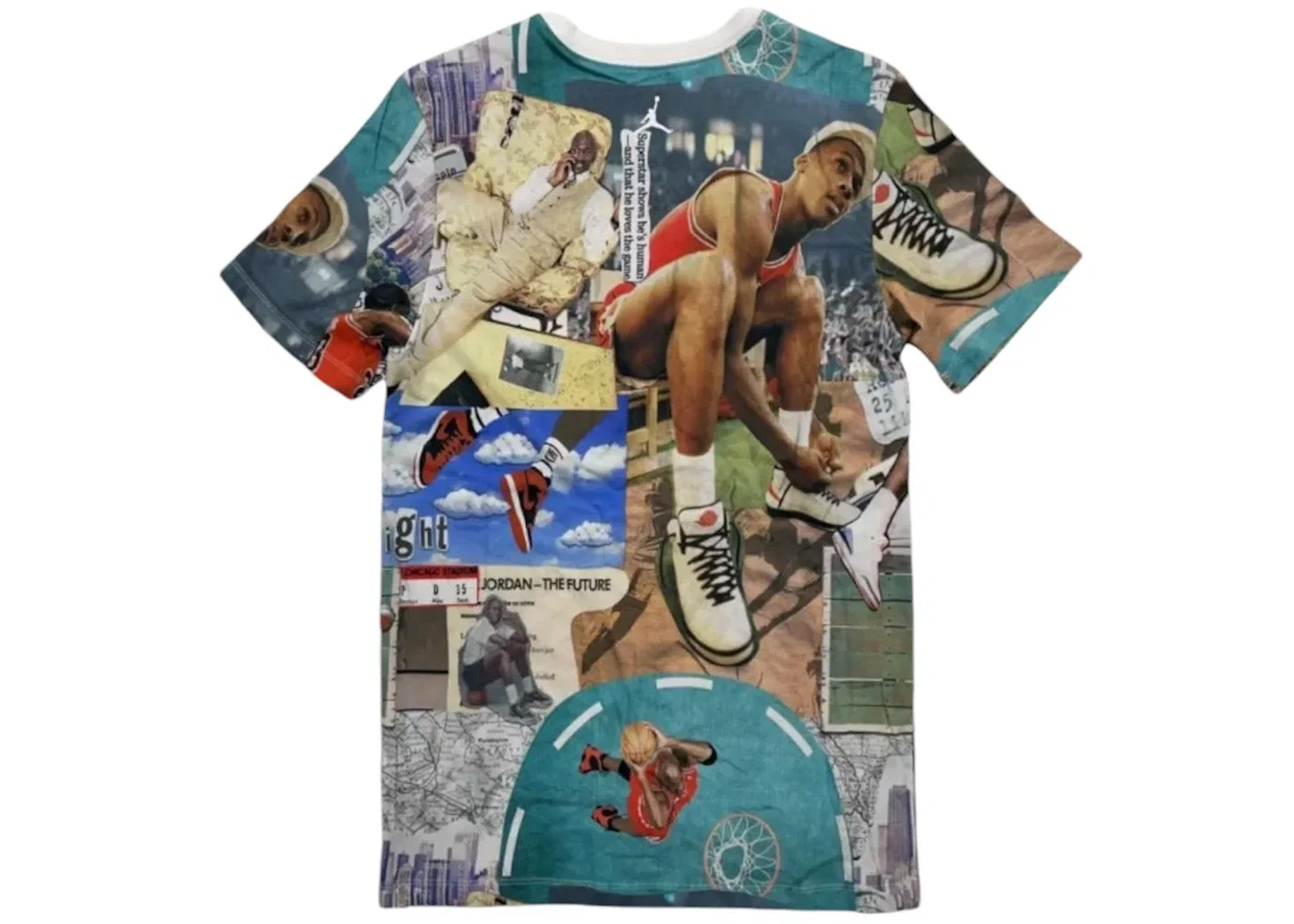 Мужская футболка с принтом Jordan Flight Essentials AOP Iconic Printed Graphic Tee, White — фото 2