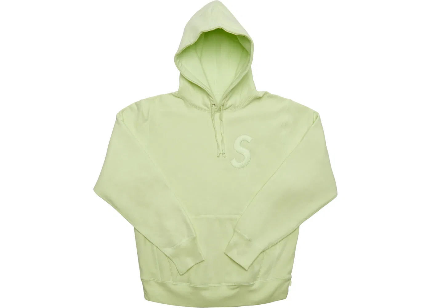 Мужская худи с принтом Supreme Tonal S Logo Hoodie, Pale Lime