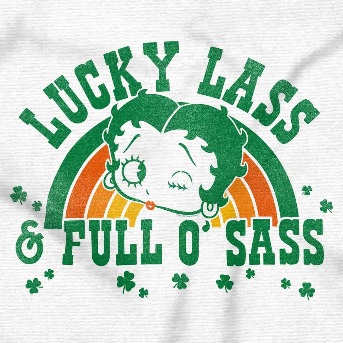 Детское боди для девочек с принтом Betty Boop Lucky Lass Full O Sass Brisco Brands, White — фото 2