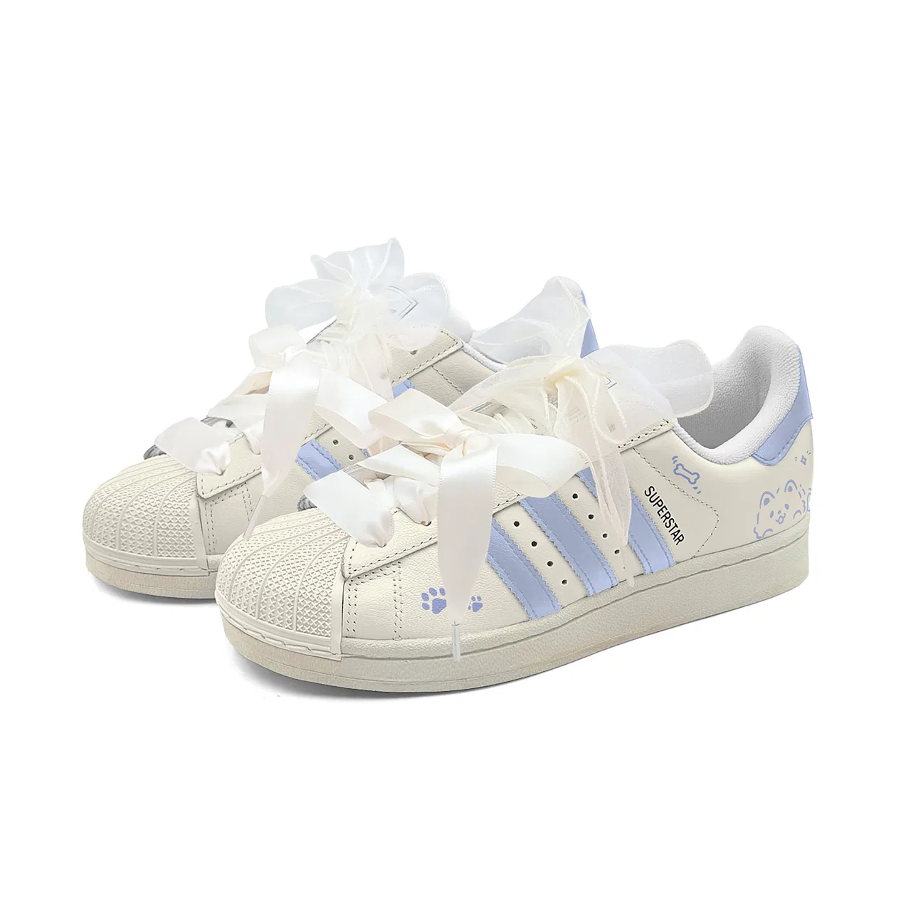 Детские кроссовки для скейтбординга с принтом Superstar 2, Adidas Originals, White Purple — фото 4