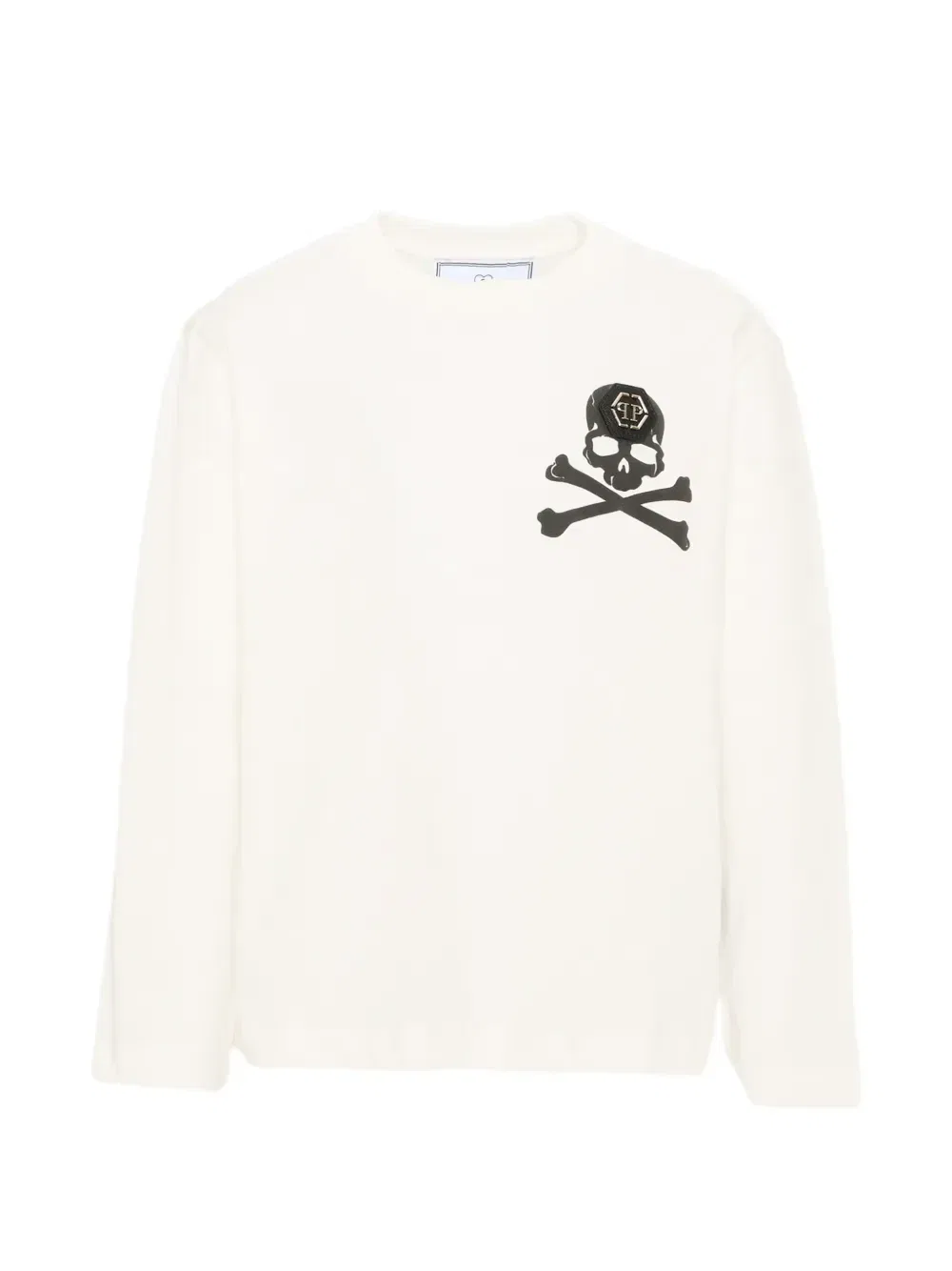Футболка с логотипом в виде черепа Philipp Plein Junior, белый